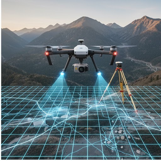 Topographic survey landscape view